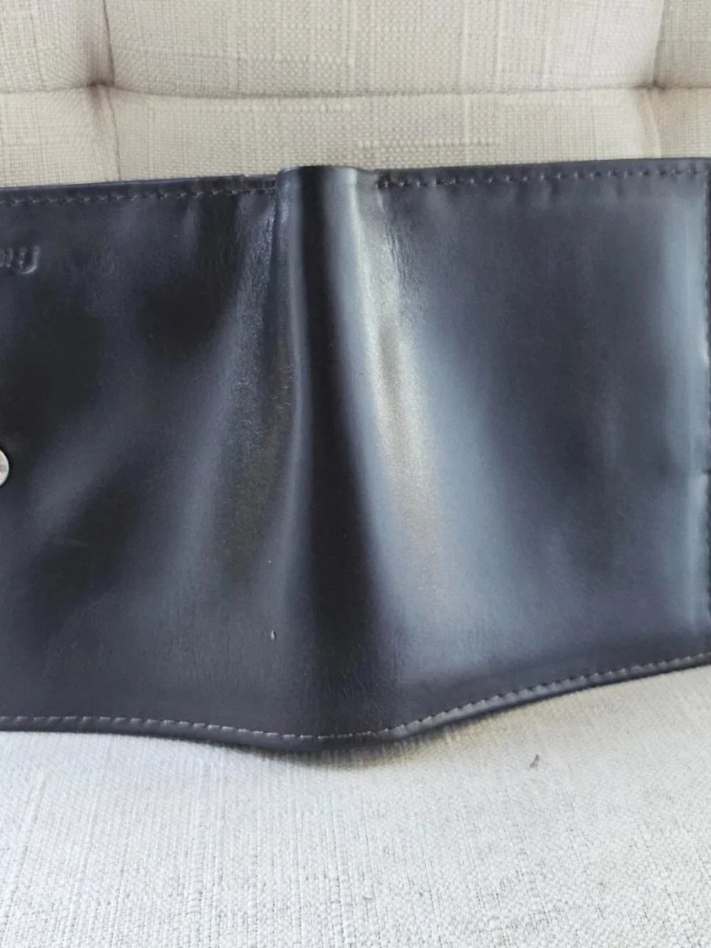 Handmade Wallet Bifold Cardholder Dark Brown Genuine Leather Clutch Purse Defect